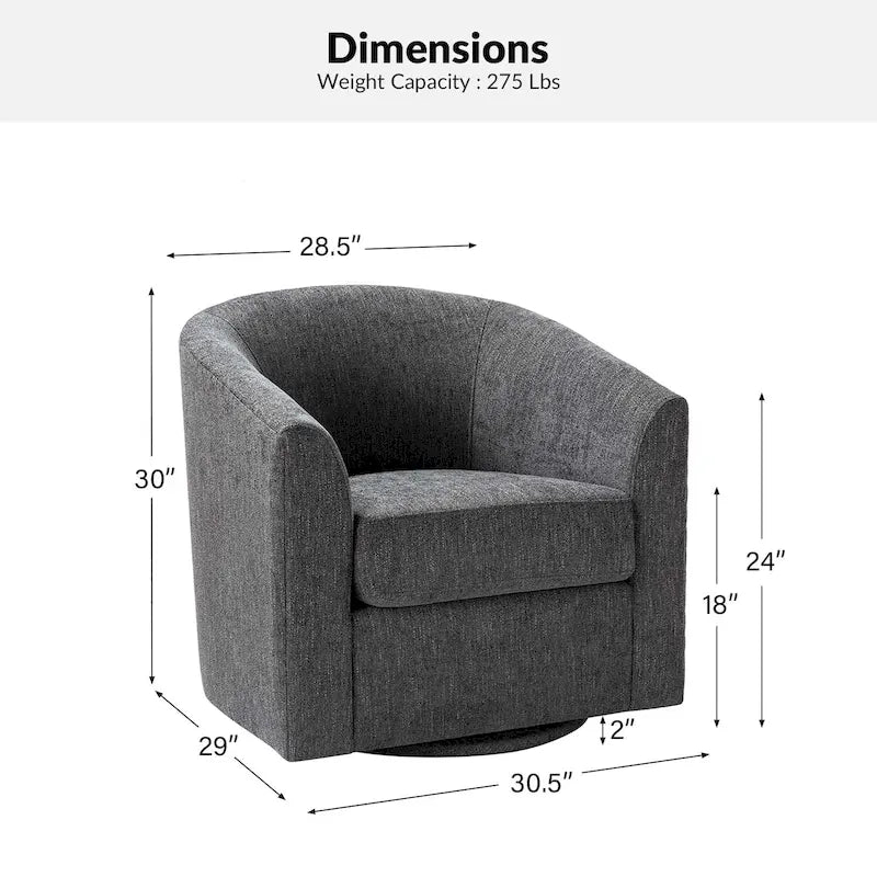 Sillón tapizado moderno Cuenca con base giratoria