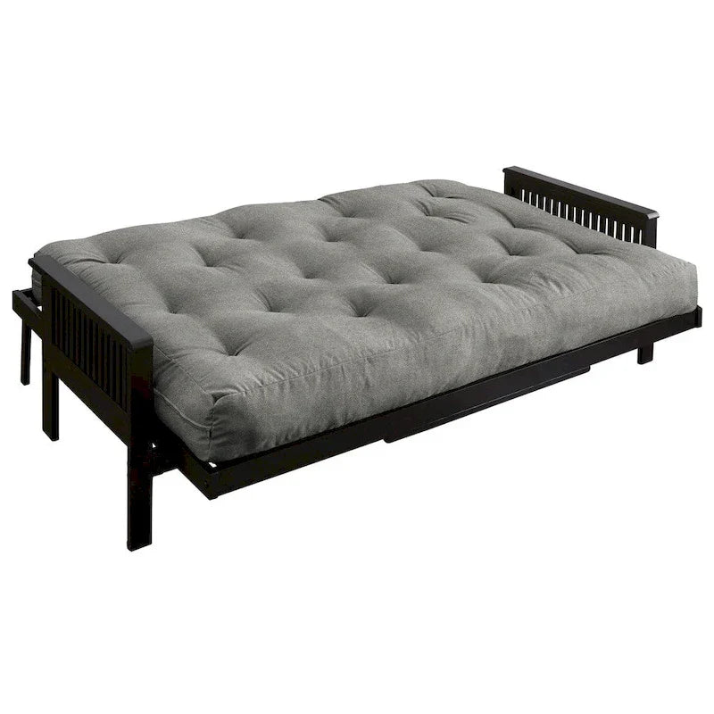 Colchón de futón TruPedic de 12 pulgadas, gris granito completo