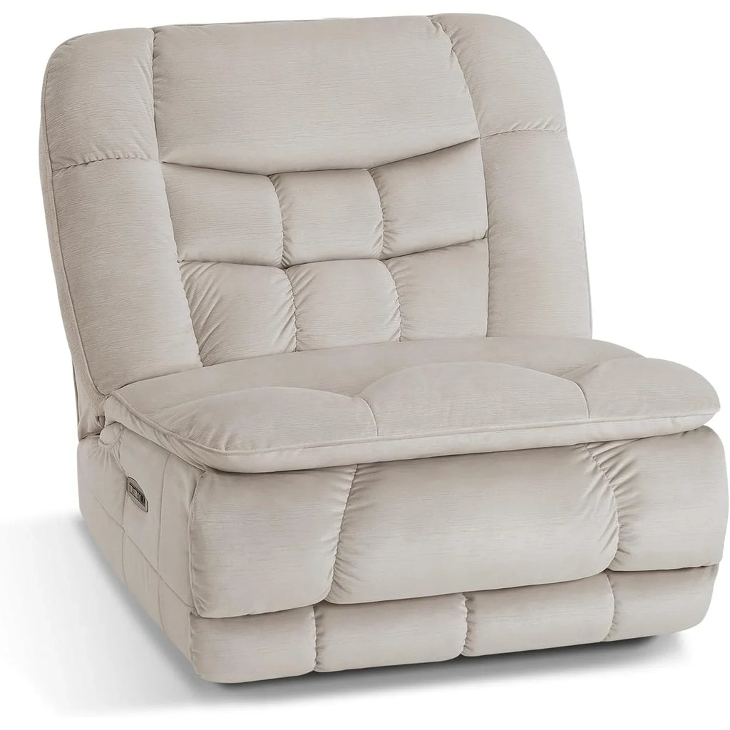 MCombo Sillón reclinable de balanceo eléctrico sin brazos con doble motor de gran tamaño, reclinable sin brazos, perfecto para sala de estar, tela PR607