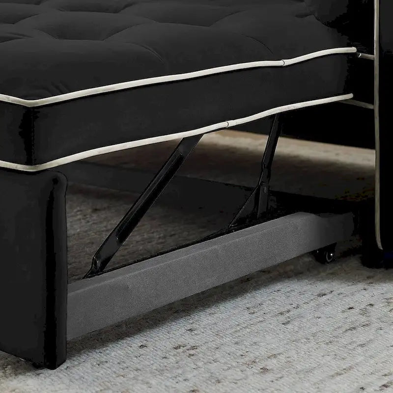 Sofá Cama Extraíble Multifuncional de Terciopelo con Respaldo Reclinable Ajustable con Almohadas - N/A