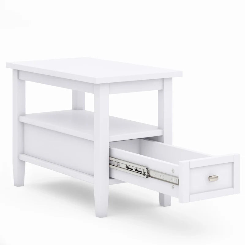 WYNDENHALL Norfolk Mesa auxiliar estrecha rectangular de madera maciza, estilo de transición, 14 pulgadas de ancho - 14 pulgadas de ancho