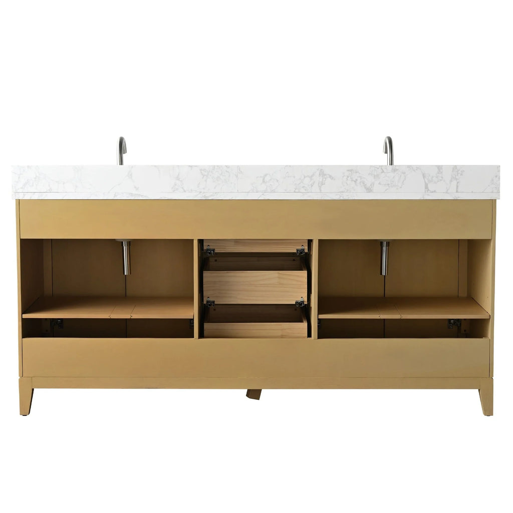 Mueble de baño Vanity Art con lavabo de cerámica y encimera de mármol de ingeniería