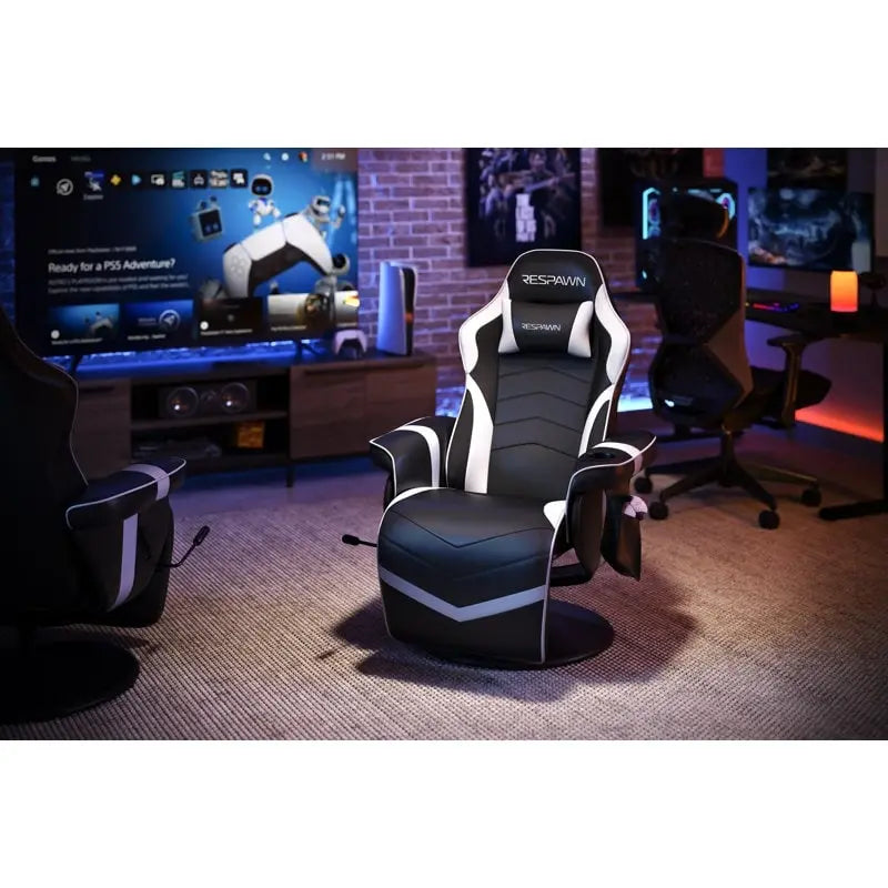 Sillón reclinable para videojuegos - Silla de juego reclinable con reposapiés