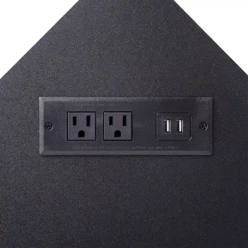 Escritorio de esquina, escritorio pequeño con enchufes, mesa de esquina para espacios pequeños, escritorio de computadora con puertos USB, escritorio triangular con almacenamiento