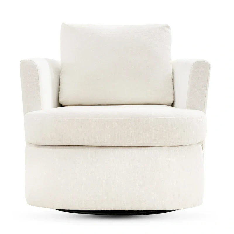 Juego de sillones giratorios tapizados en chenilla moderna, juego de sillones giratorios modernos para sala de estar