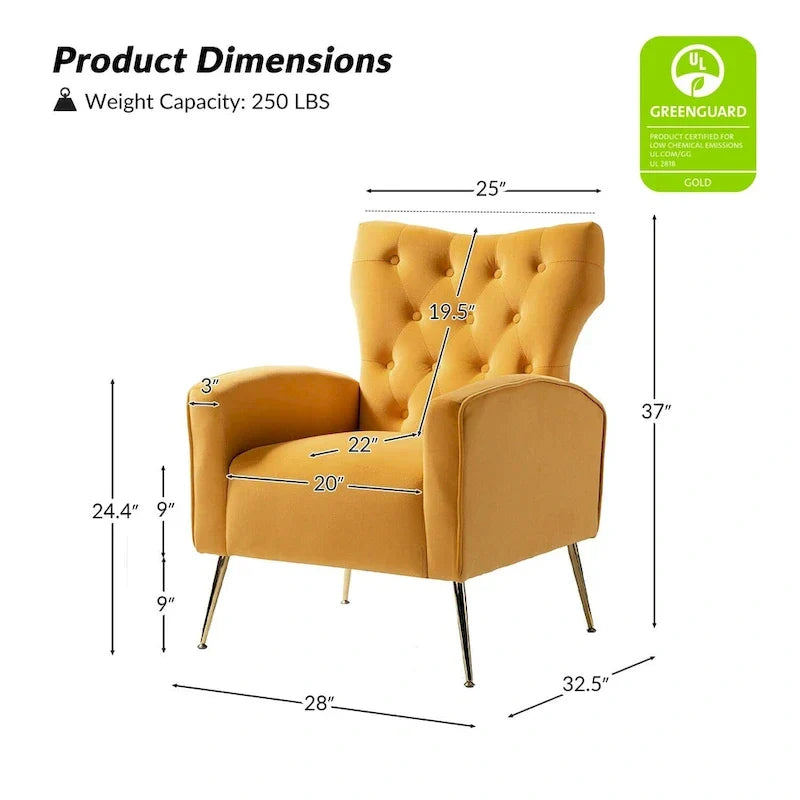 Sillón Abadiana Acolchado con Base Metálica