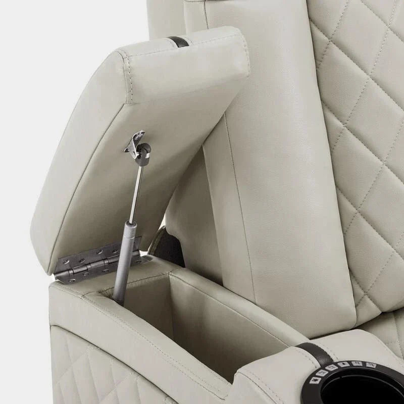 MCombo Sillón reclinable eléctrico con reposacabezas ajustable, asiento de cine en casa de dos motores con puerto USB, cuero transpirable HTS411