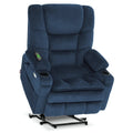 MCombo Sillón reclinable elevador eléctrico con motor dual ancho grande, masaje y doble calefacción para personas mayores altas y corpulentas, tela R7635