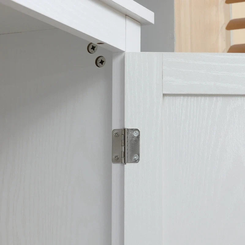 HOMCOM Armario de cocina independiente de 72 pulgadas con 4 puertas, organizador de almacenamiento con 4 niveles y estantes ajustables, blanco