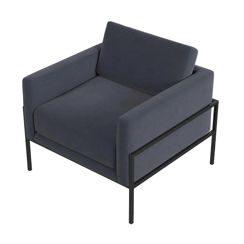 Sillón tapizado moderno HomePop con estructura de metal