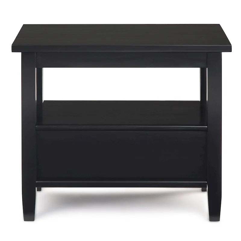 WYNDENHALL Norfolk Mesa auxiliar estrecha rectangular de madera maciza, estilo de transición, 14 pulgadas de ancho - 14 pulgadas de ancho