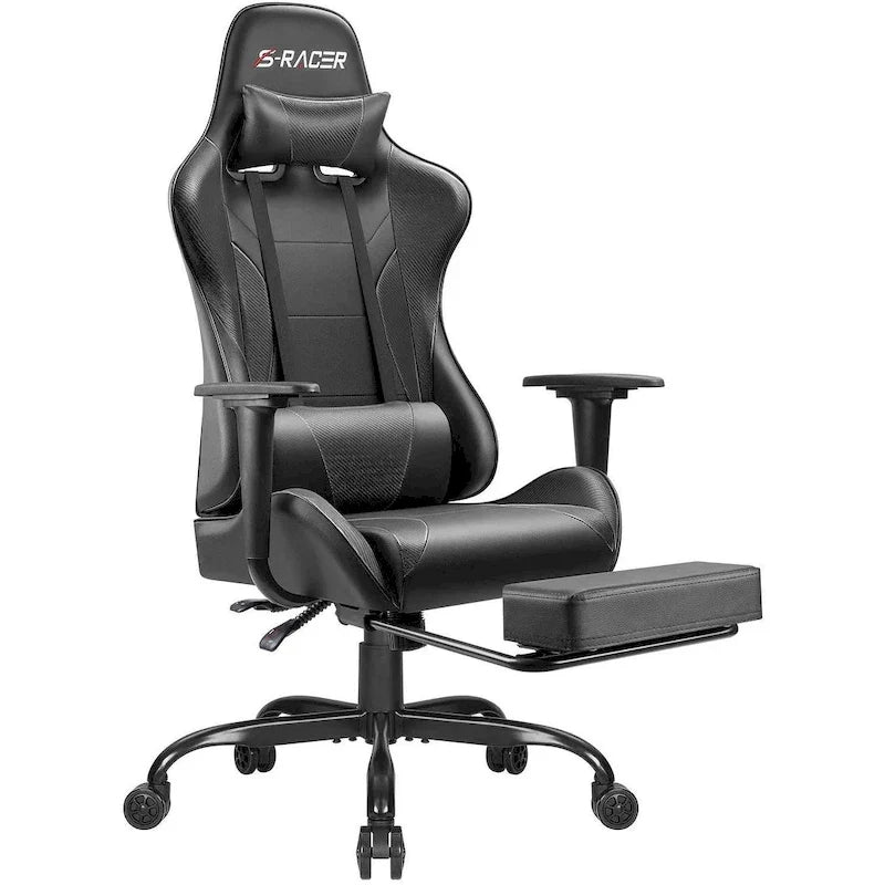 Silla Gamer con Reposapiés - Silla de Escritorio Ergonómica