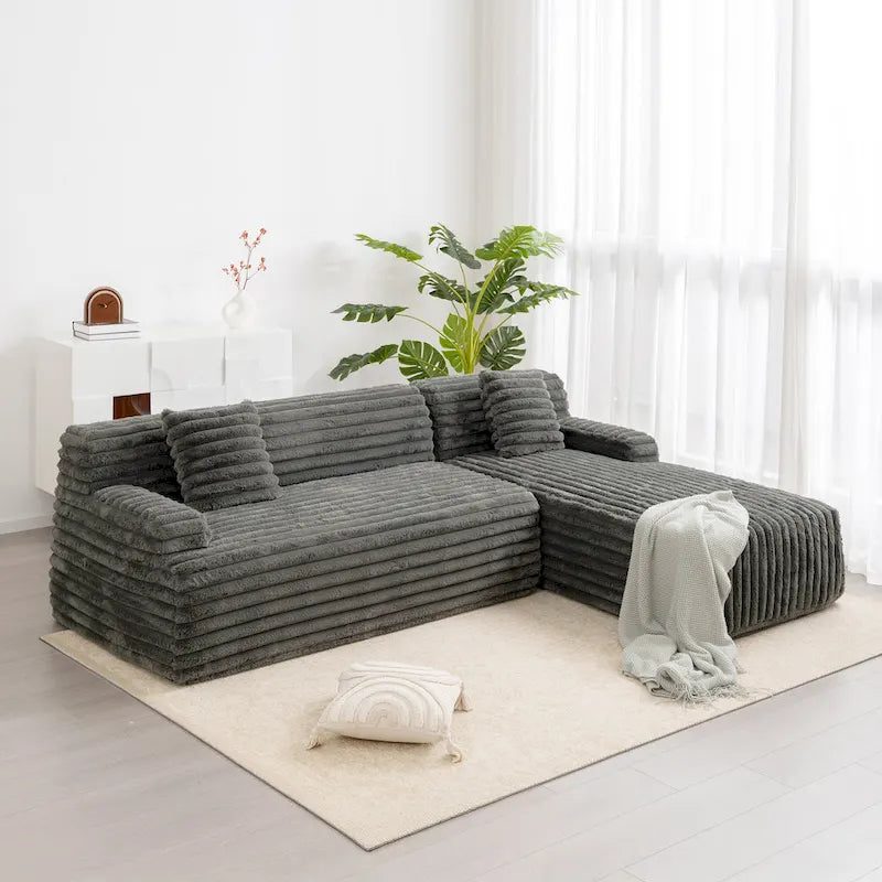 Sofá seccional Cloud, sofá moderno tapizado con 2 cojines, sofá de combinación libre, sofá seccional modular en forma de L