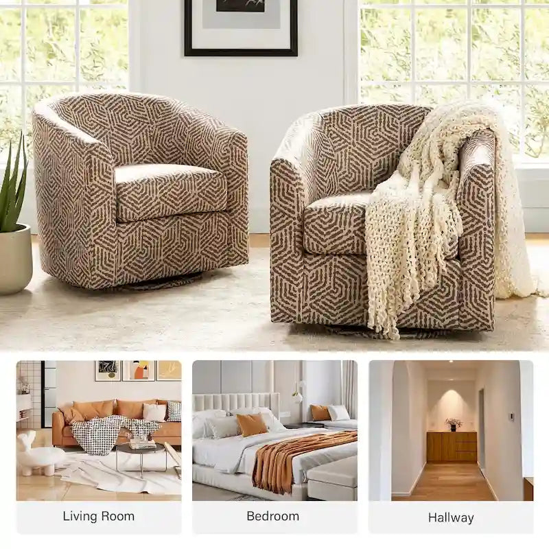 Sillón tapizado moderno Cuenca con base giratoria