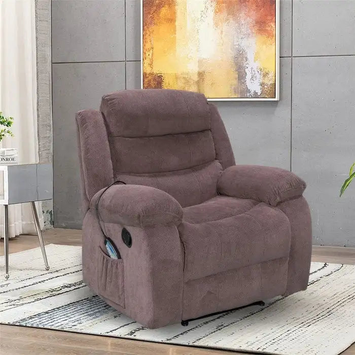 Sillón reclinable suave con función de masaje y calor