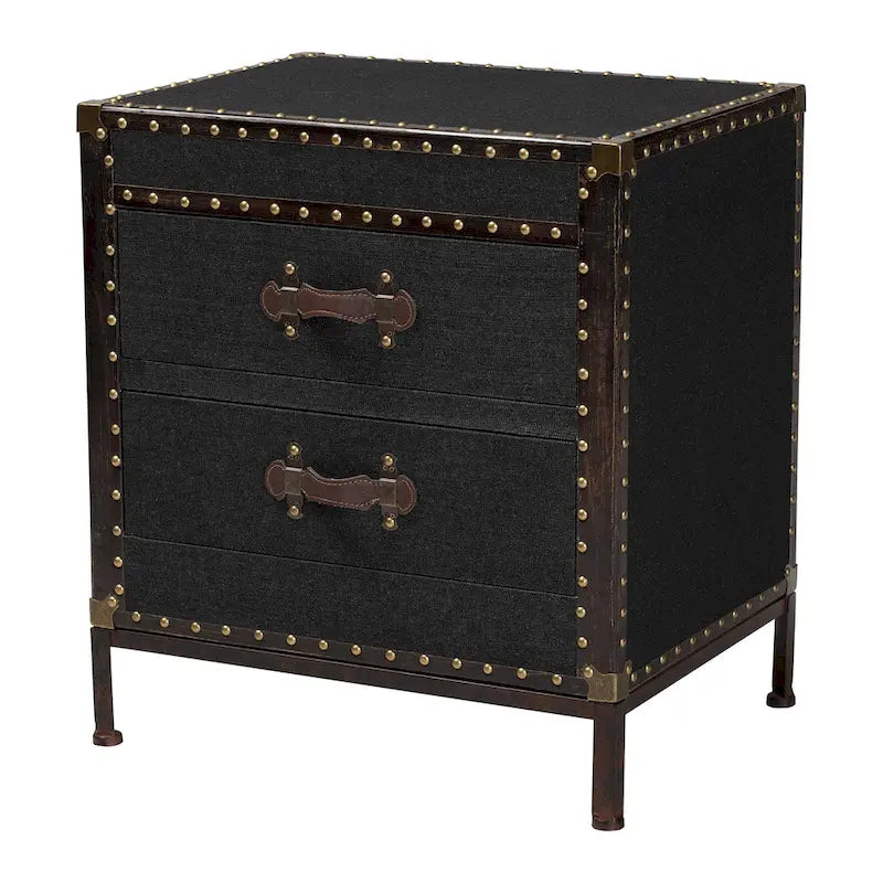 Baúl de mesa auxiliar de lona vintage Laura