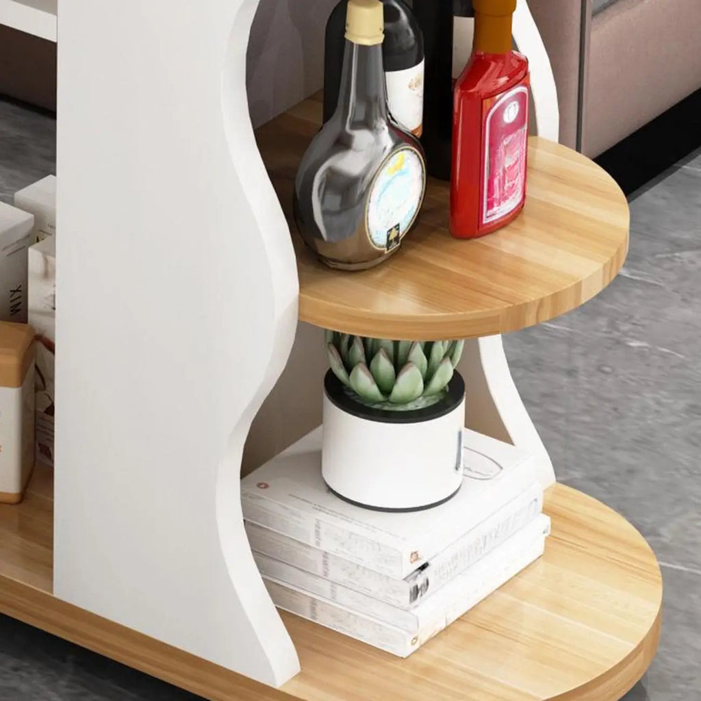 Mesa de bar moderna con tope de piedra de forma libre y almacenamiento para bares en casa