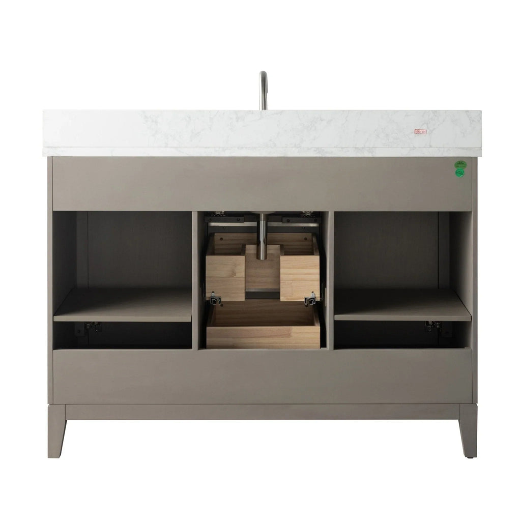 Mueble de baño Vanity Art con lavabo de cerámica y encimera de mármol de ingeniería