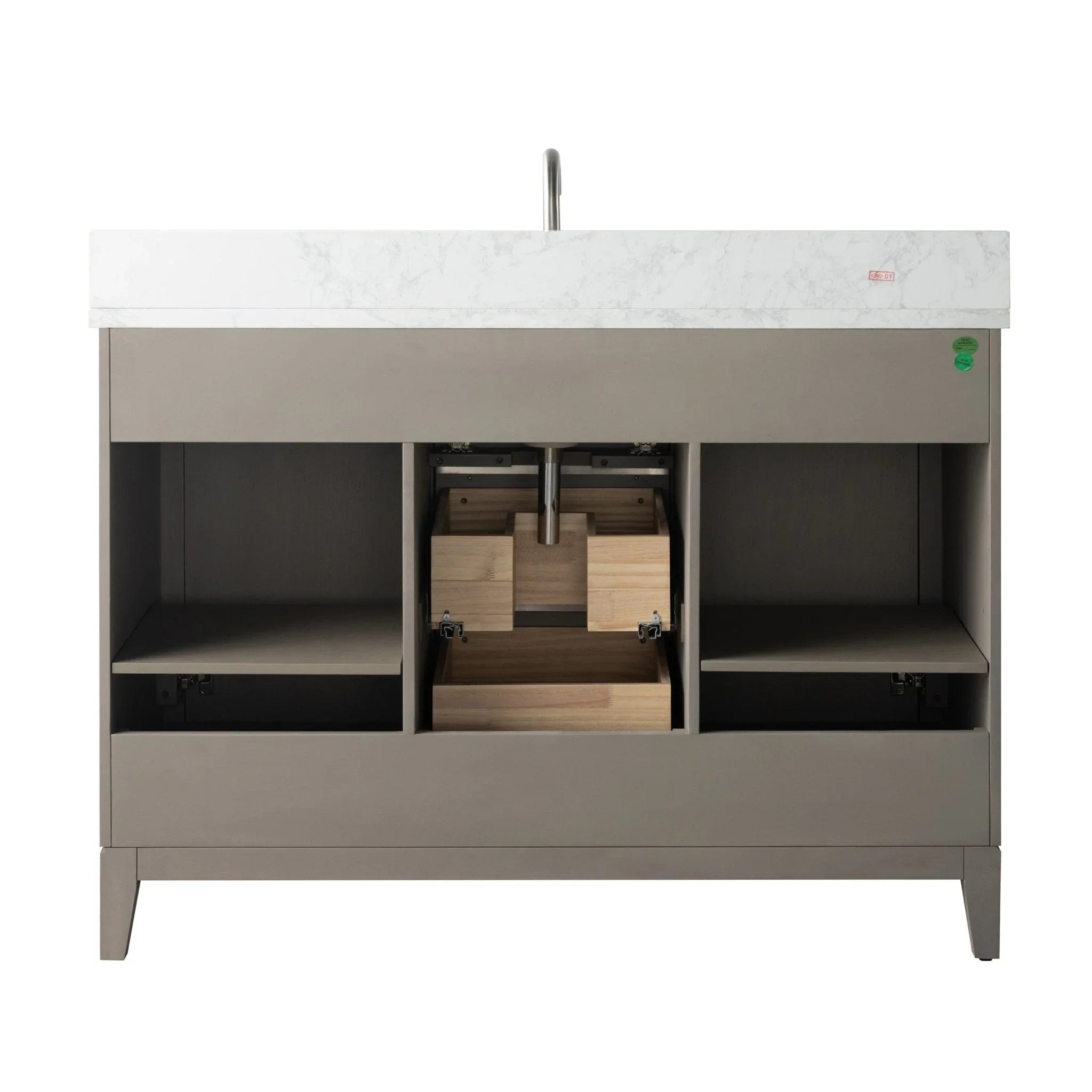 Mueble de baño Vanity Art con lavabo de cerámica y encimera de mármol de ingeniería