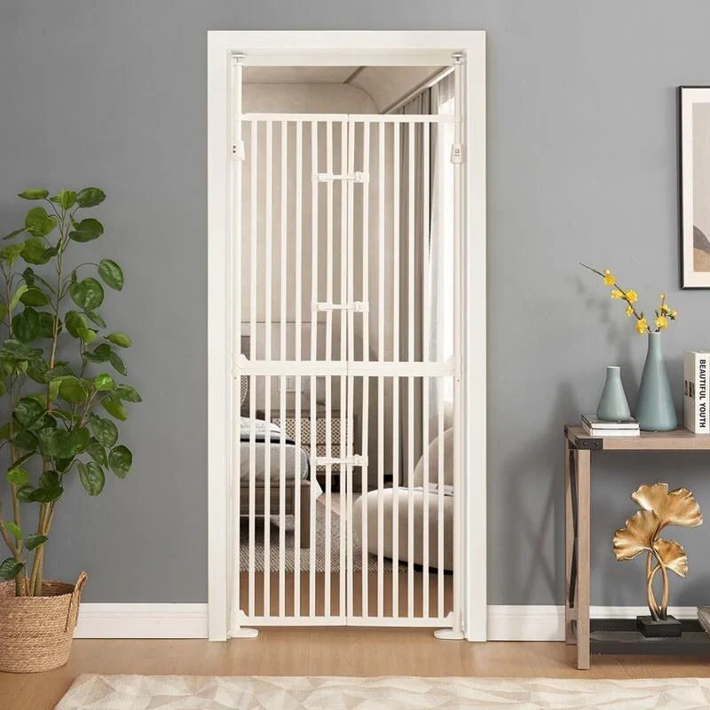 unipaws Puerta para mascotas extra alta para gatos, 74 pulgadas de alto con cerraduras de puerta
