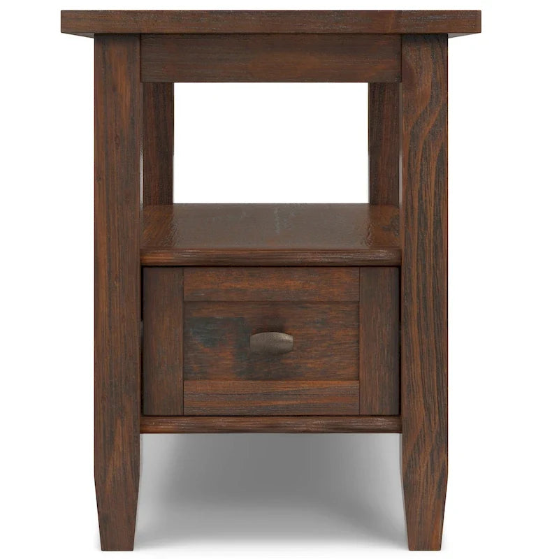 WYNDENHALL Norfolk Mesa auxiliar estrecha rectangular de madera maciza, estilo de transición, 14 pulgadas de ancho - 14 pulgadas de ancho