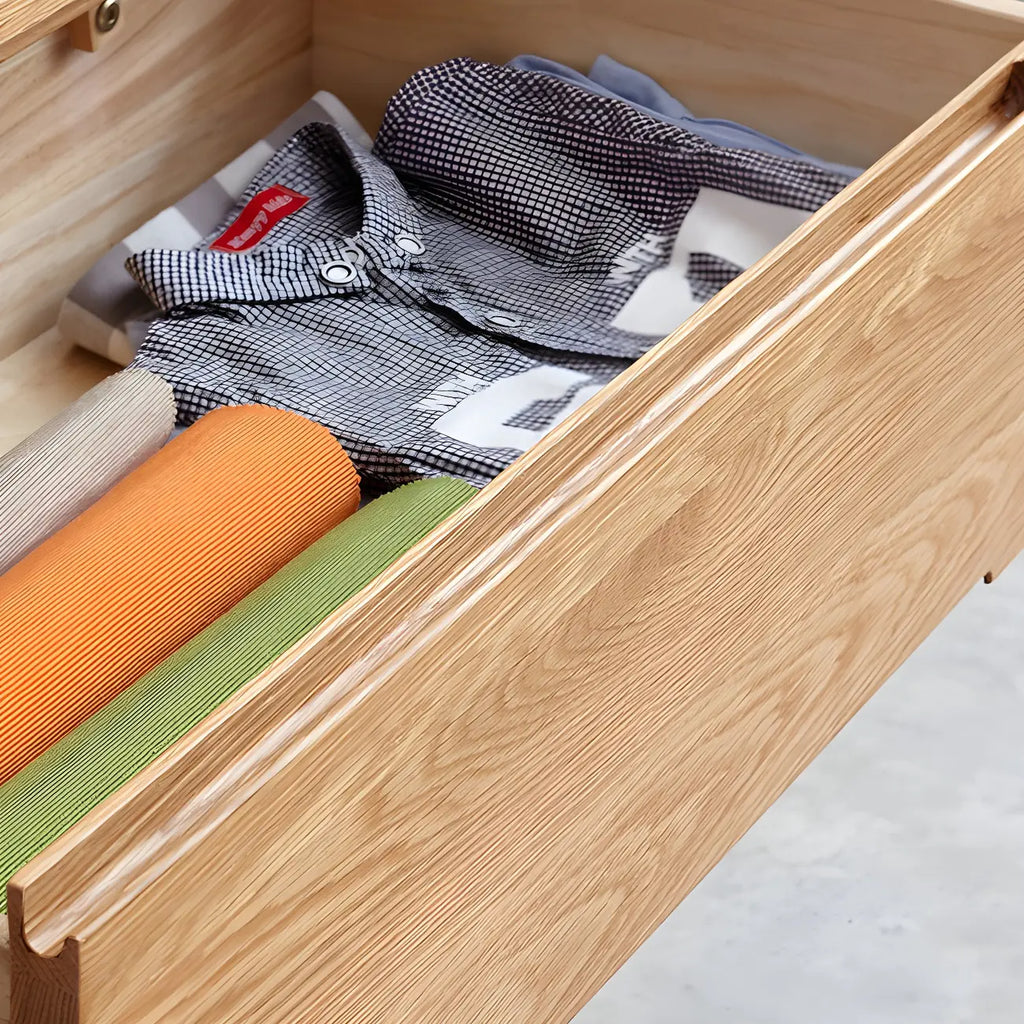 Cómoda doble tradicional de madera de roble natural para dormitorio