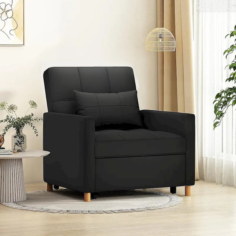 Sofá cama individual 3 en 1 AECOJOY con almohada y respaldo convertible