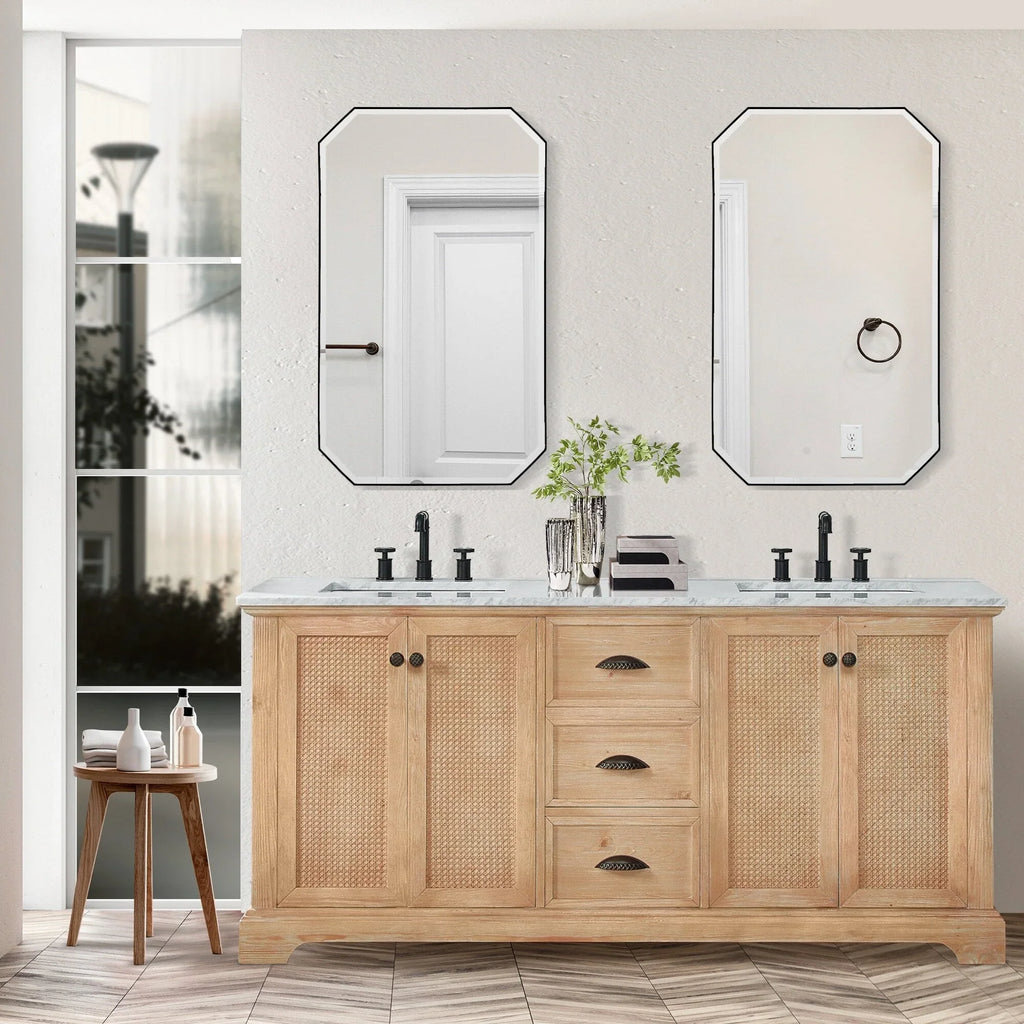 Mueble de baño Hervas con encimera de mármol natural sin espejo