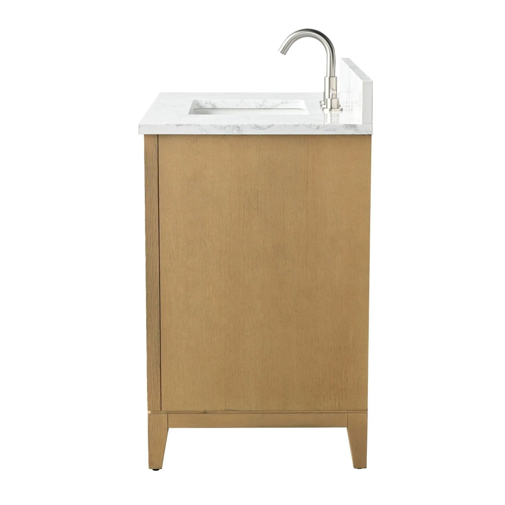 Mueble de baño Vanity Art con lavabo de cerámica y encimera de mármol de ingeniería