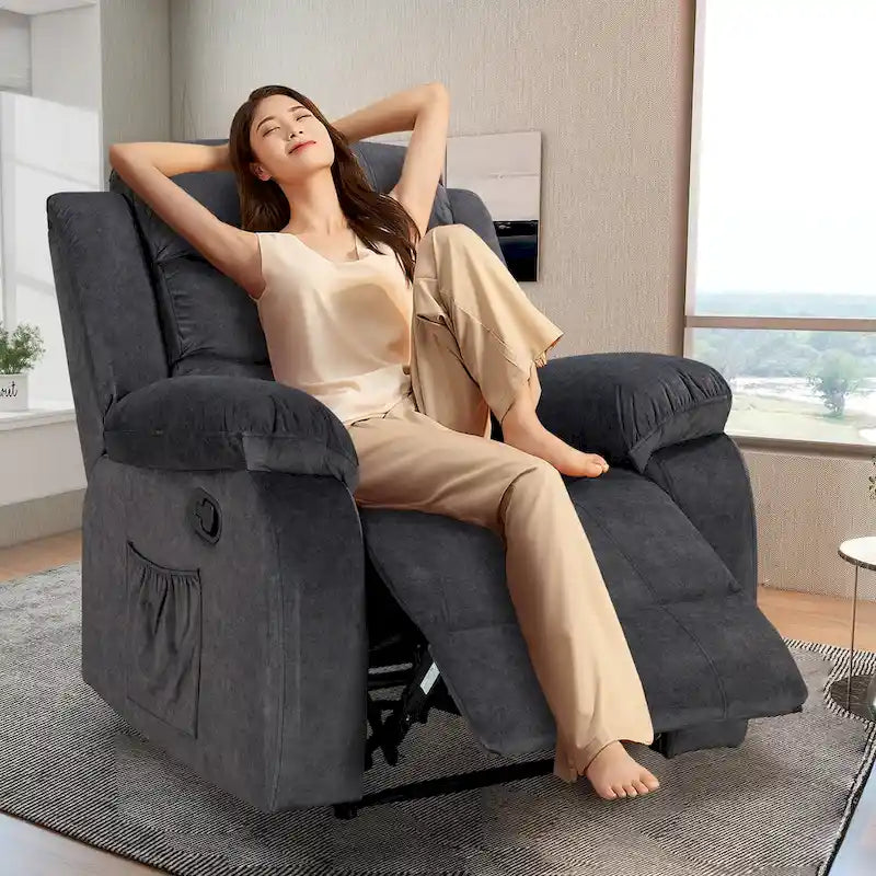 Sillón reclinable suave con función de masaje y calor