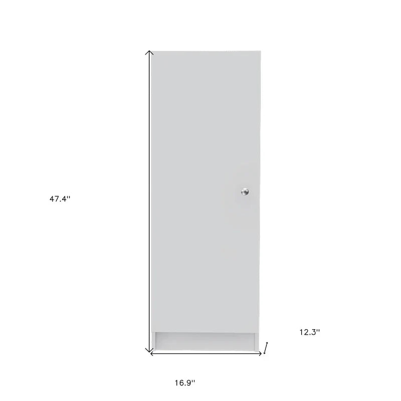 HomeRoots Alacena o armario de almacenamiento de madera blanca de 47" - 16.9" X 47.4" X 12.3"