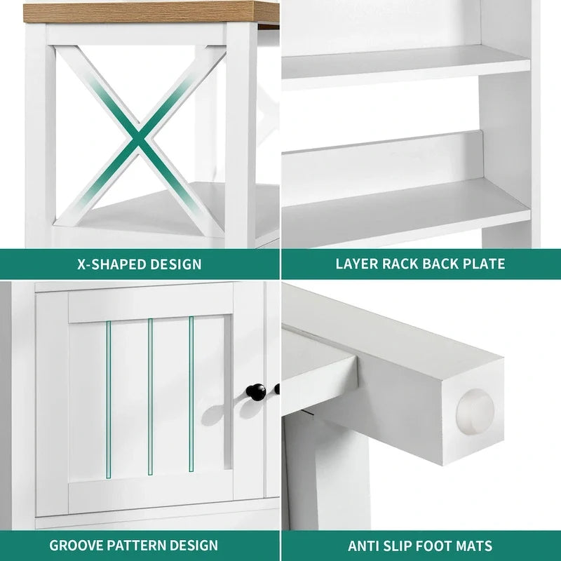 Estantería de cocina Moasis de 5 niveles con estantes de almacenamiento, soporte para microondas, organizador de estantes de cocina