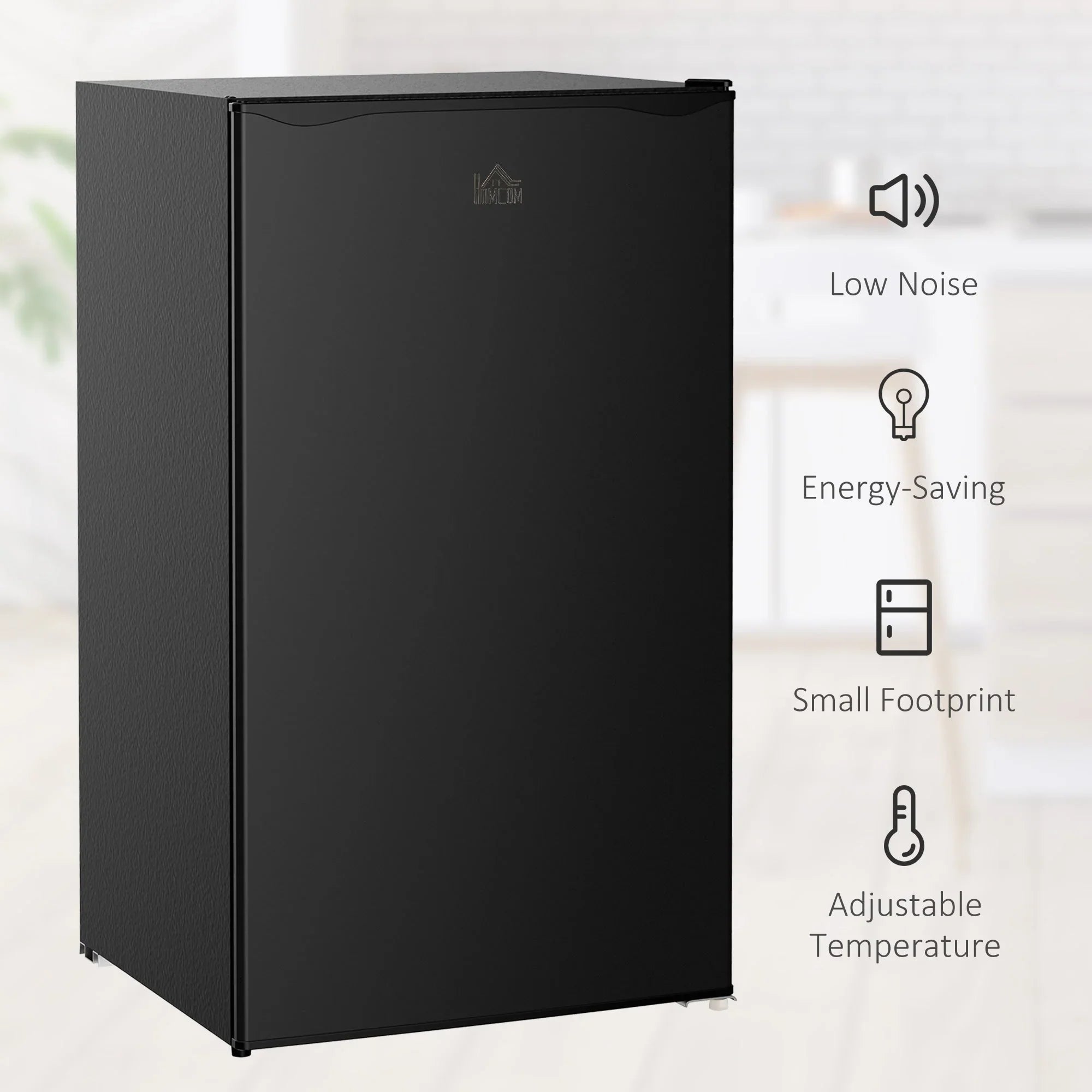 Mini Frigo da 3,2 Cu.Ft con Congelatore, Frigorifero Compatto a Porta Singola con Termostato Regolabile per Camera da Letto