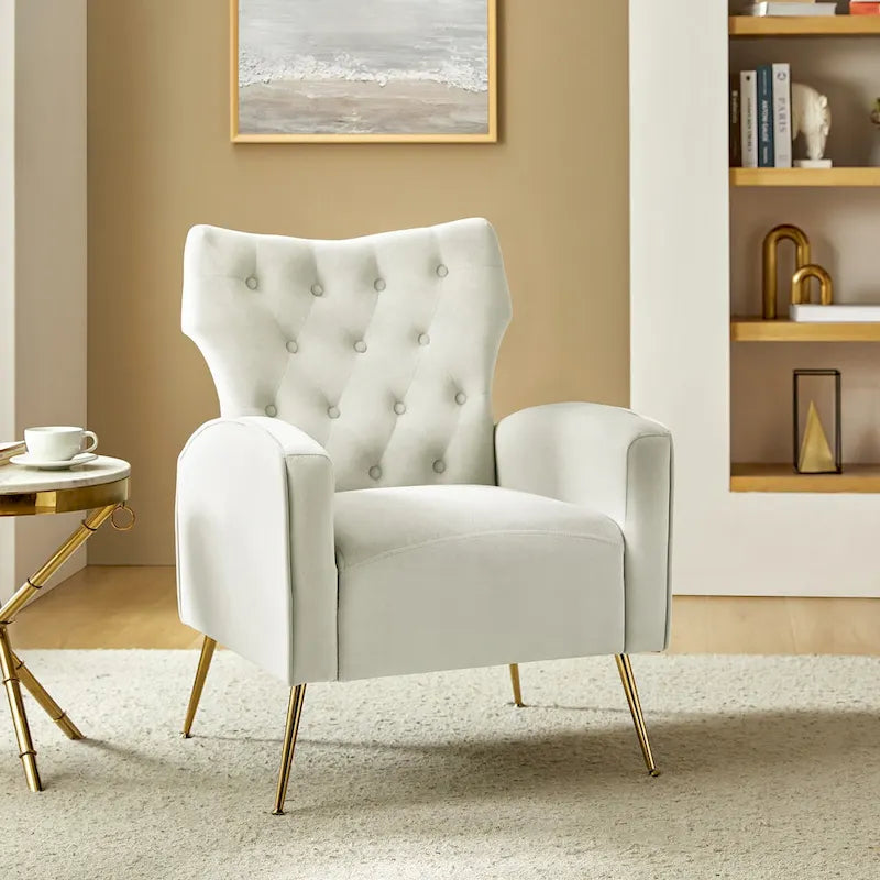 Sillón Abadiana Acolchado con Base Metálica