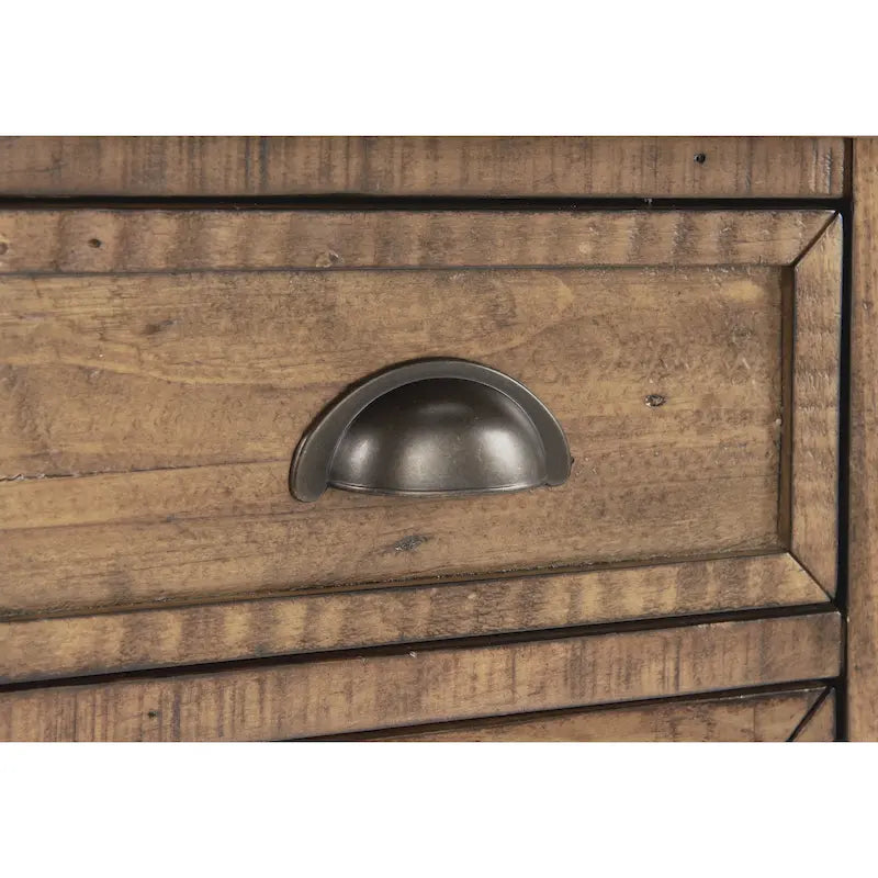 Mesa auxiliar Monterey de madera maciza con tomas de corriente ocultas