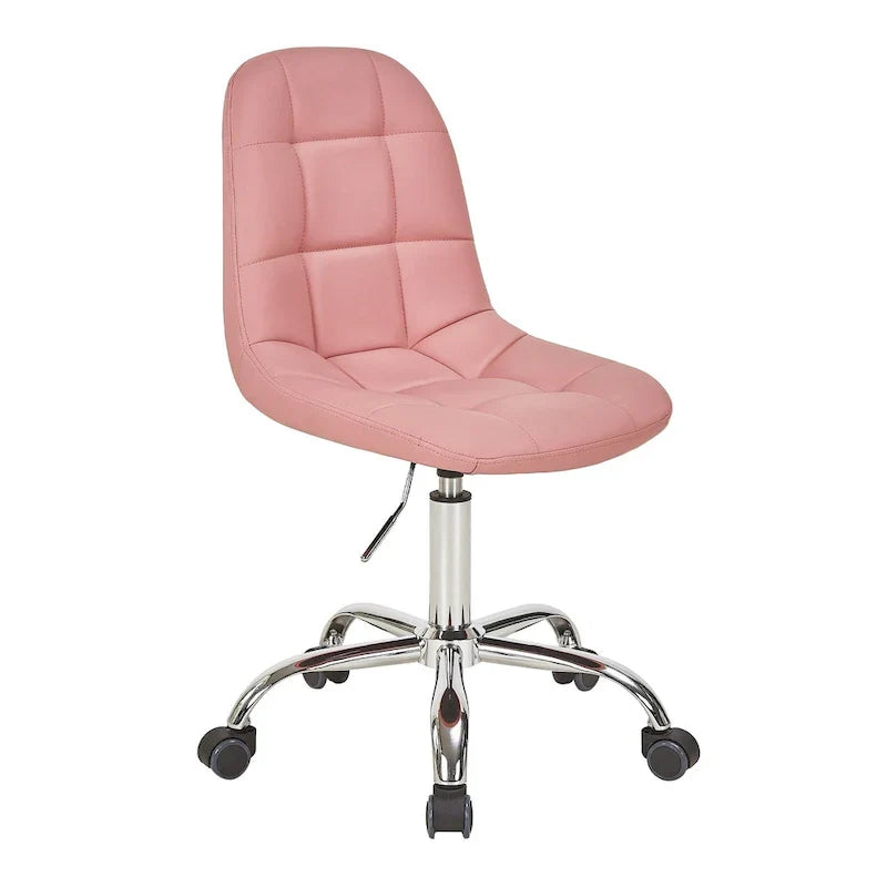Silla de oficina en casa sin brazos Javlergo, silla de escritorio de computadora con ruedas y altura ajustable