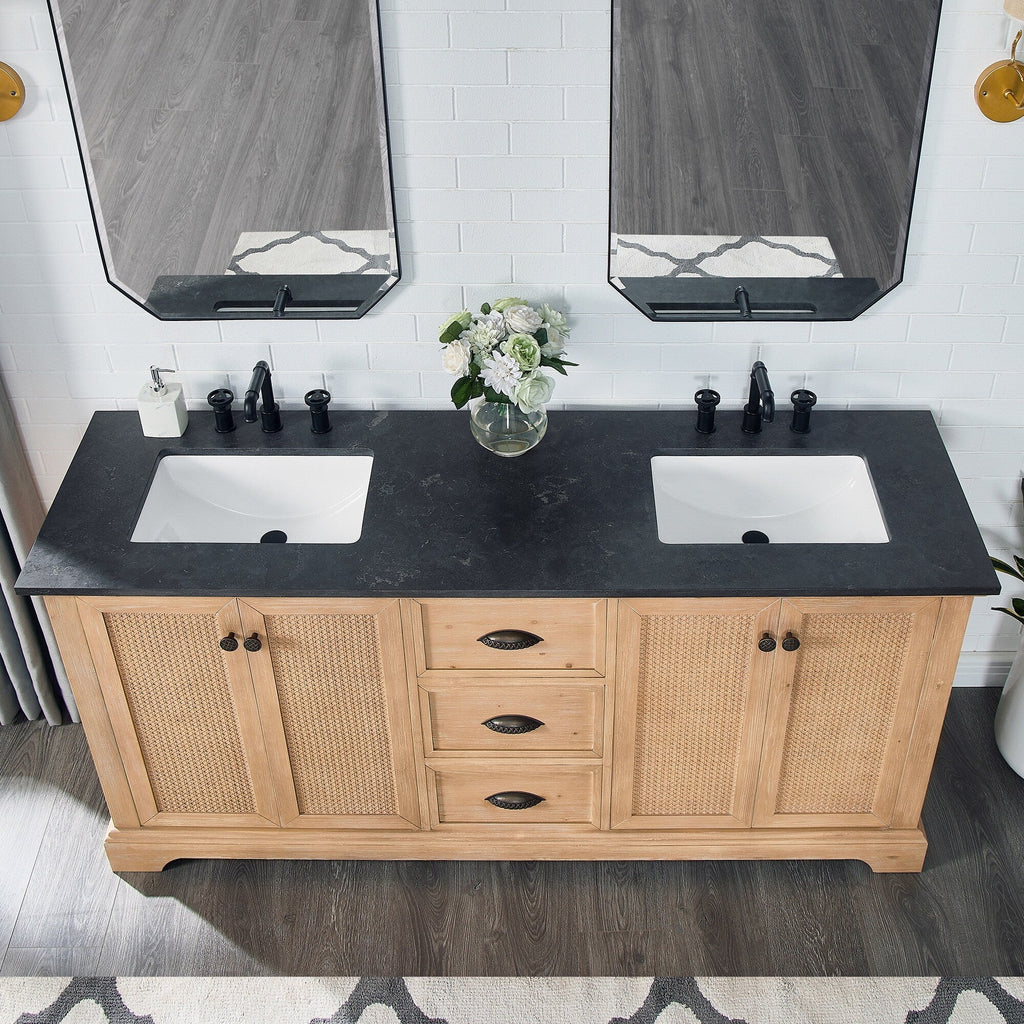 Mueble de baño Hervas con encimera de mármol natural sin espejo