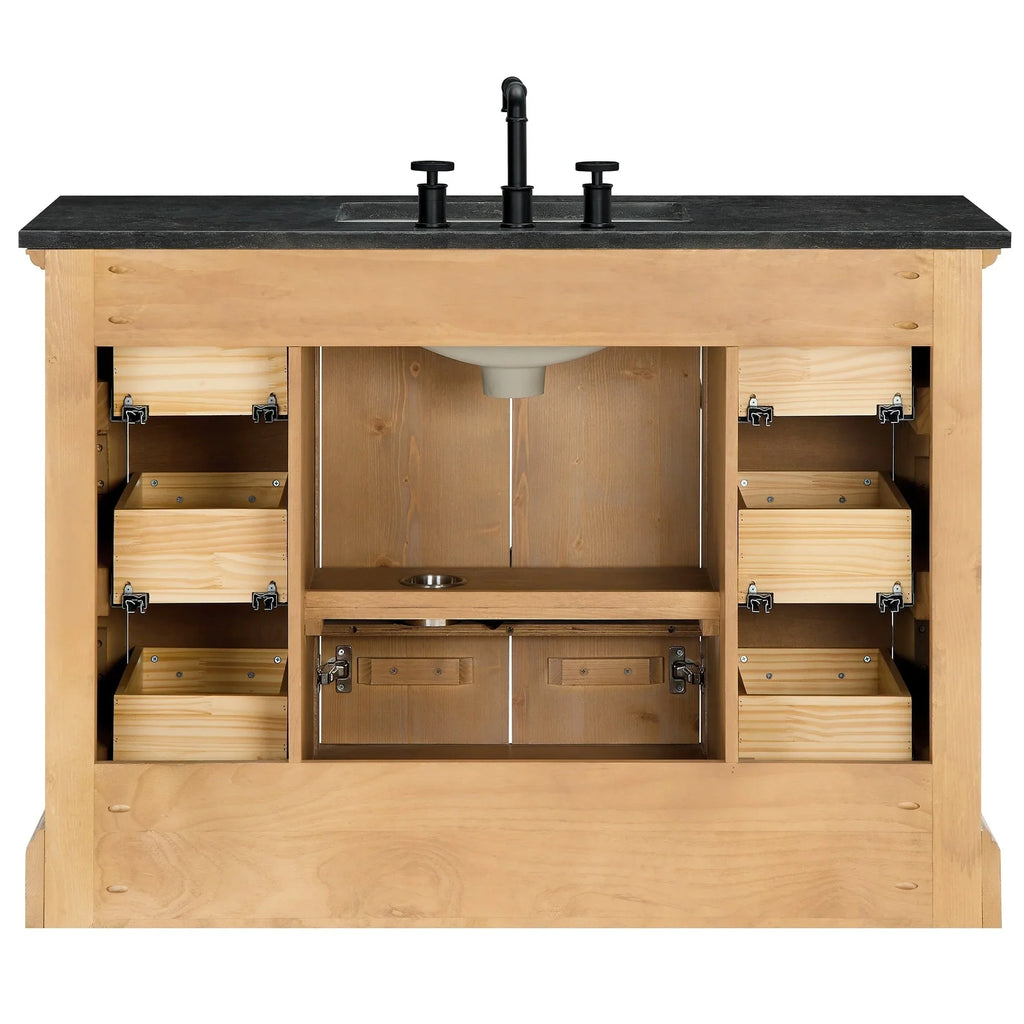 Mueble de baño Hervas con encimera de mármol natural sin espejo