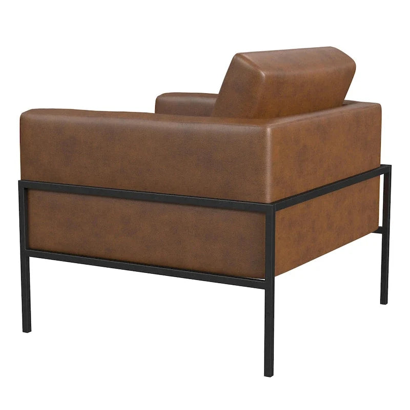 Sillón tapizado moderno HomePop con estructura de metal
