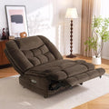 MCombo Sillón reclinable de balanceo eléctrico sin brazos con doble motor de gran tamaño, reclinable sin brazos, perfecto para sala de estar, tela PR607
