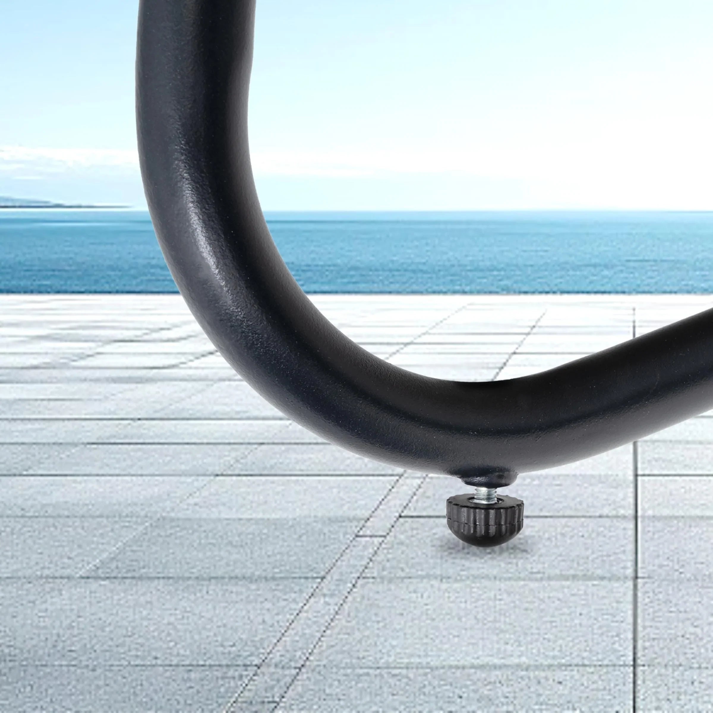 Sofá biplaza doble Papasan con cojín, ratán PE para todo tipo de clima y estructura metálica para interior/exterior