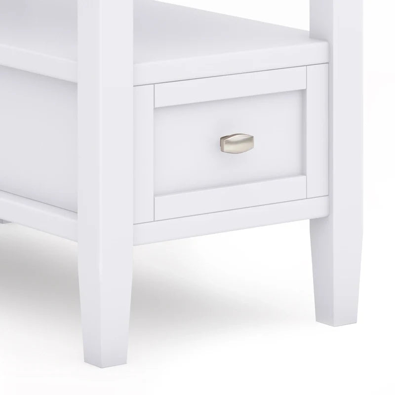 WYNDENHALL Norfolk Mesa auxiliar estrecha rectangular de madera maciza, estilo de transición, 14 pulgadas de ancho - 14 pulgadas de ancho