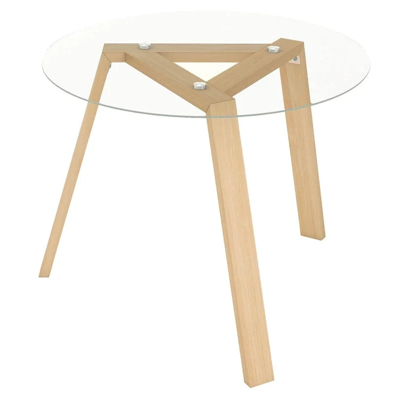 Mesa de comedor redonda de cristal Costway 36 para 4 personas con cristal templado - Ver detalles