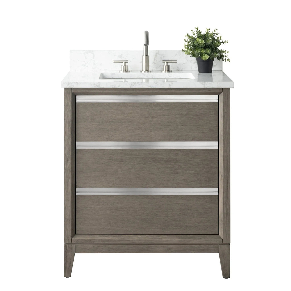 Mueble de baño Vanity Art con lavabo de cerámica y encimera de mármol de ingeniería