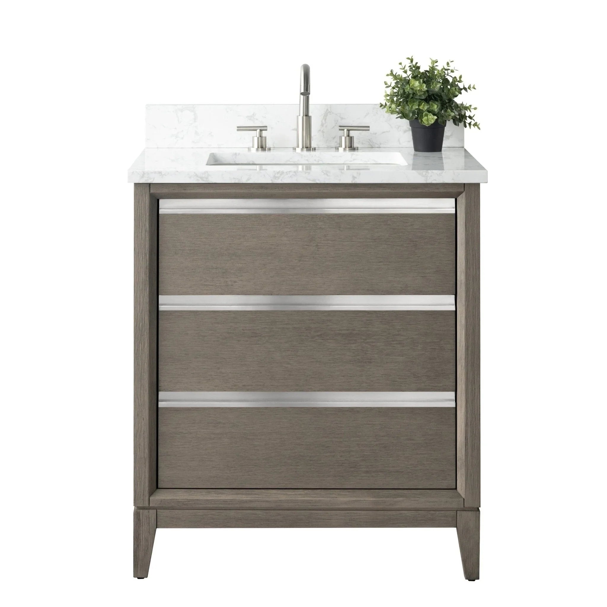 Mueble de baño Vanity Art con lavabo de cerámica y encimera de mármol de ingeniería