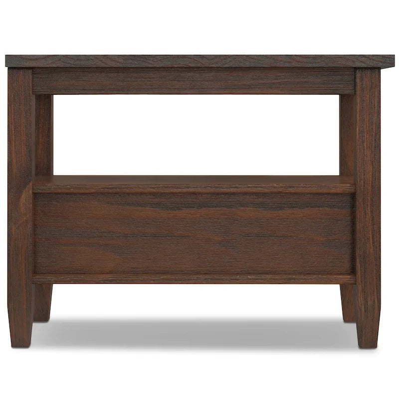 WYNDENHALL Norfolk Mesa auxiliar estrecha rectangular de madera maciza, estilo de transición, 14 pulgadas de ancho - 14 pulgadas de ancho