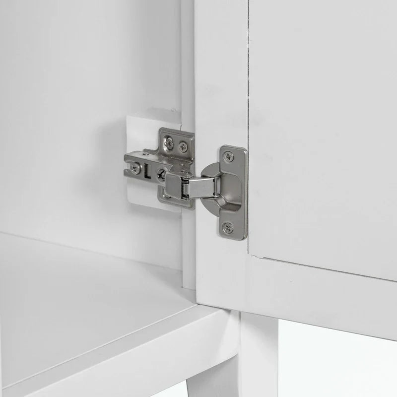 Mueble de baño con lavabo cerámico, dos armarios y cinco cajones