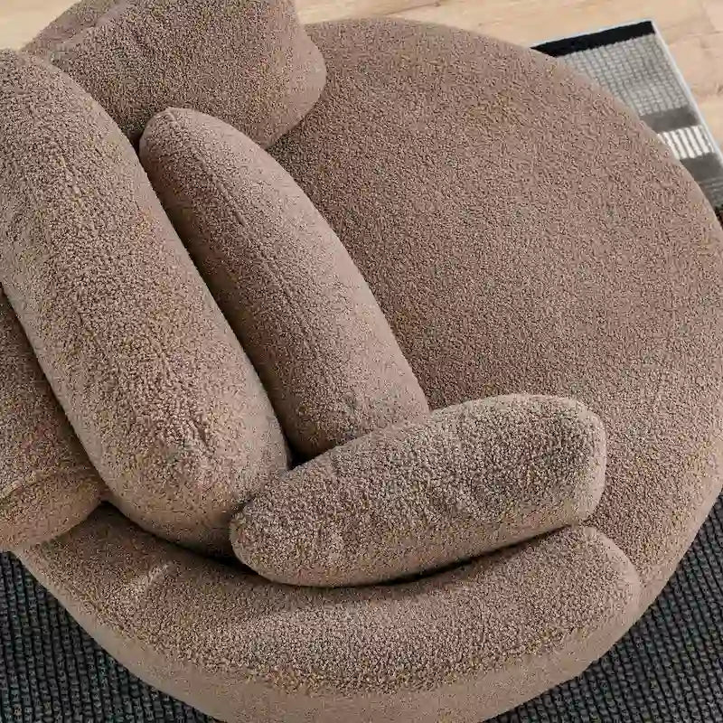 Sillón redondo giratorio grande con otomana de almacenamiento Moon