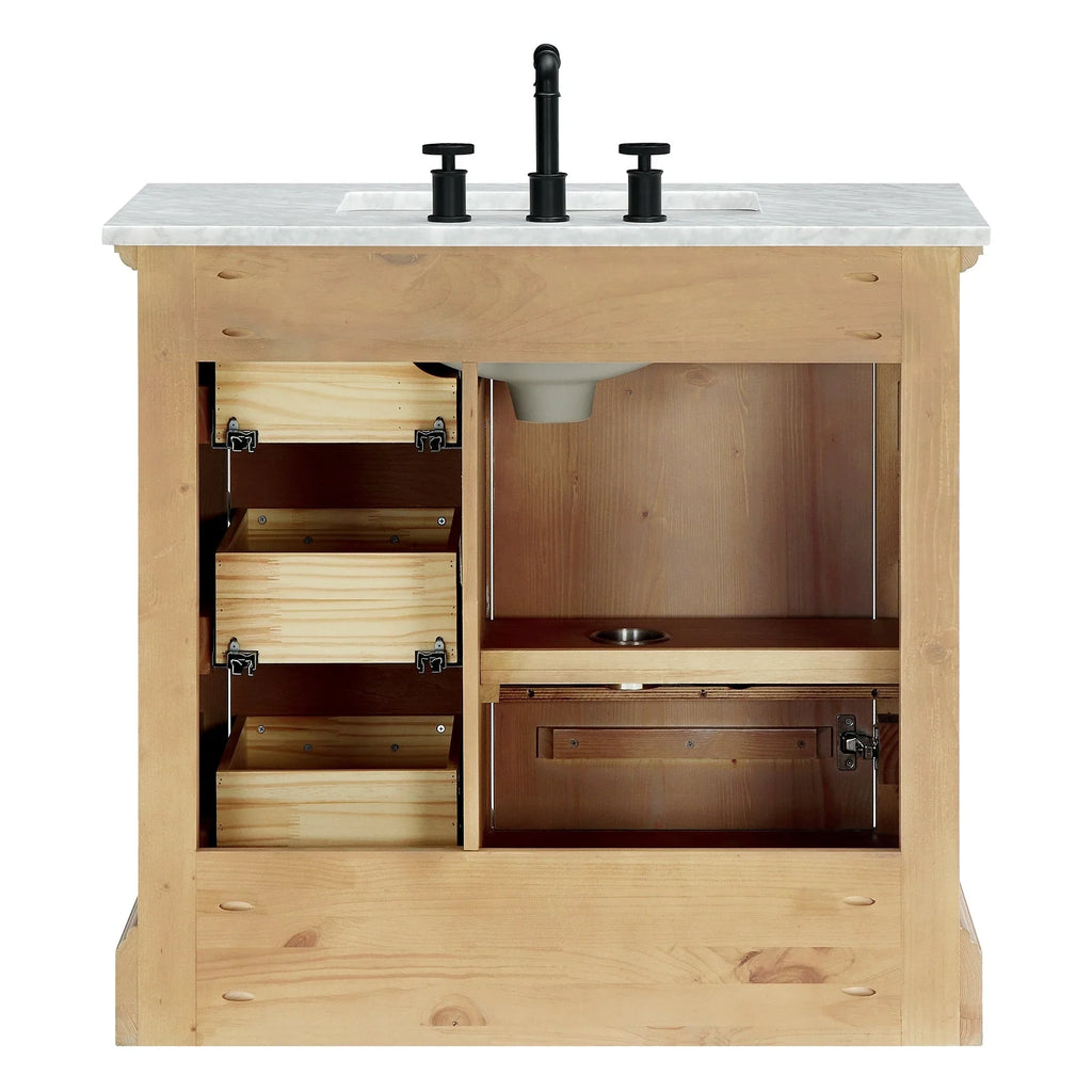 Mueble de baño Hervas con encimera de mármol natural sin espejo