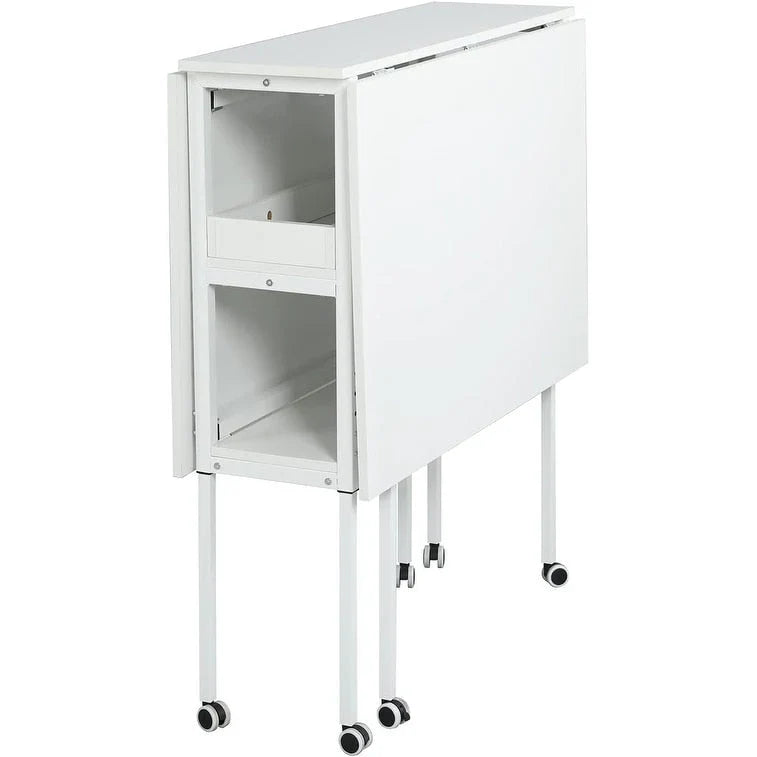 Mesa de manualidades ajustable en altura con estantes de almacenamiento, mesa de corte plegable móvil para oficina en casa, sala de costura, sala de manualidades